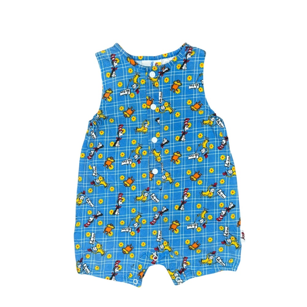 Vintage Dr Seuss Kids Character Print Romper Cat in the Hat‎ Size 18M